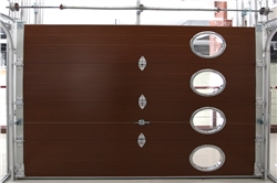 鑫广大彩钢木纹色翻板车库门